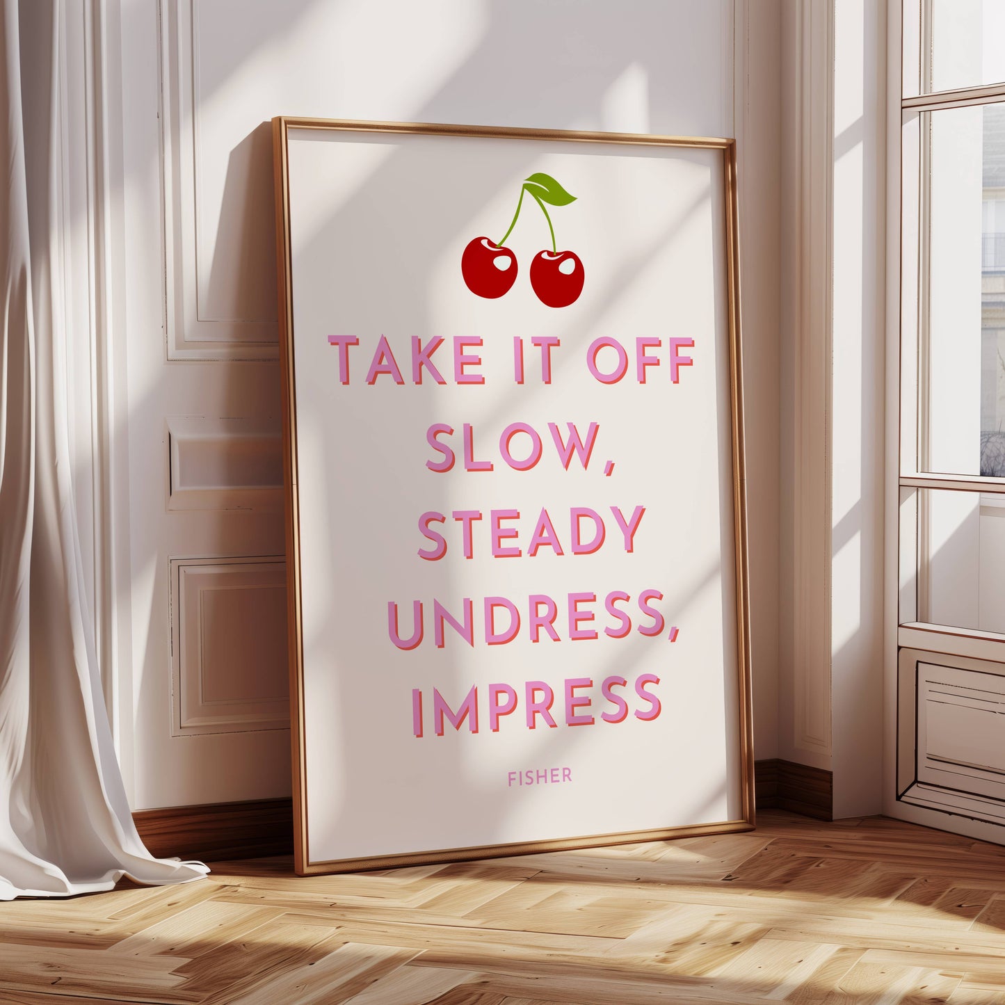 Take It Off Print (White & Pink) β€οΈβπ₯ Inspired by Fisher