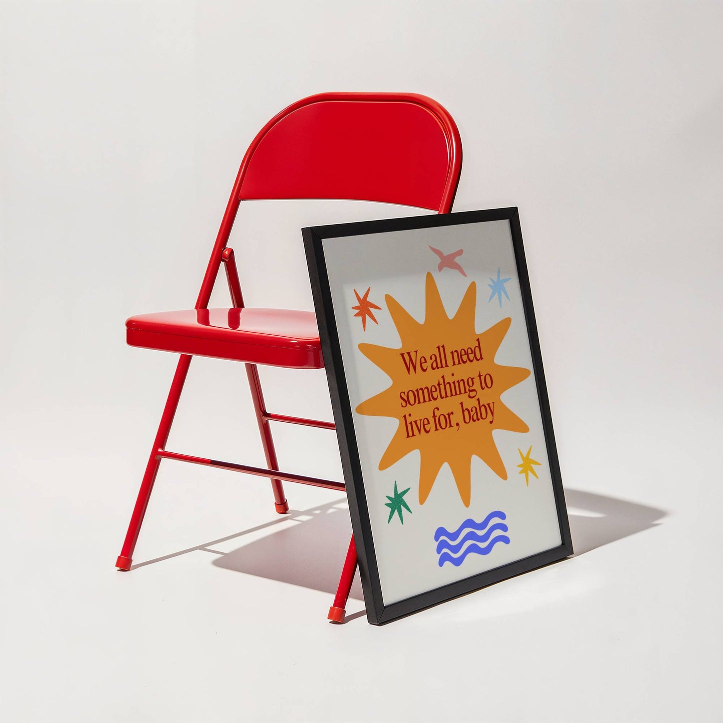 We All Need Something to Live For, Baby Retro Rave-Inspired Art Print | Confidence Man Lyric Poster