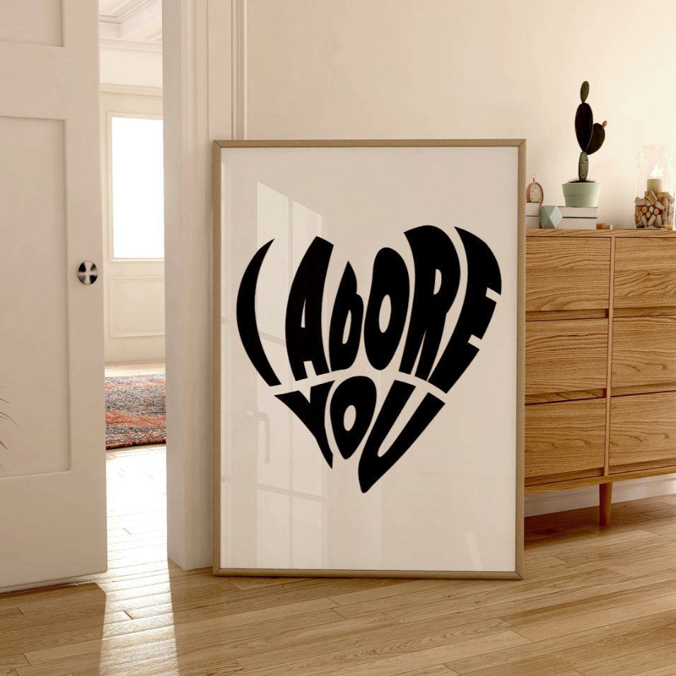I adore you β€οΈβπ₯ Black & White Print β€οΈβπ₯ Inspired by Fred Again & Obongjayar