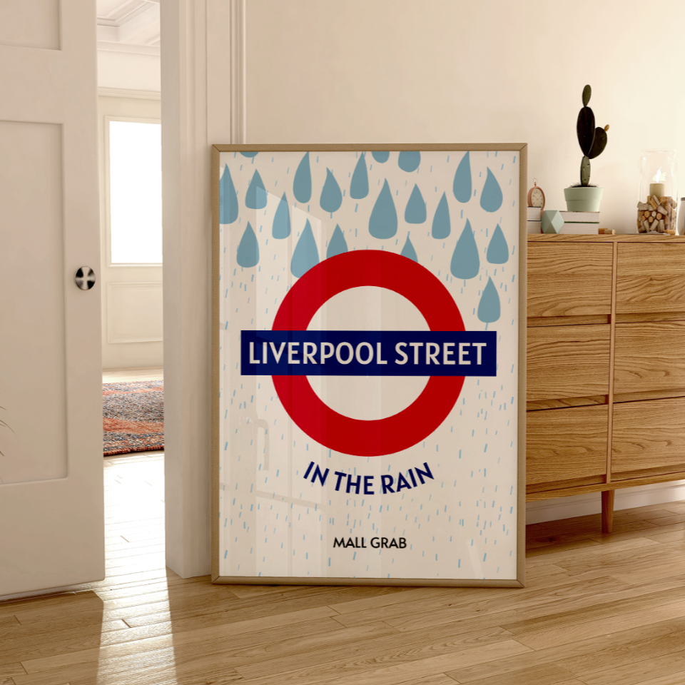 Liverpool Street in the Rain Print ❤️🔥 Inspired by Mall Grab