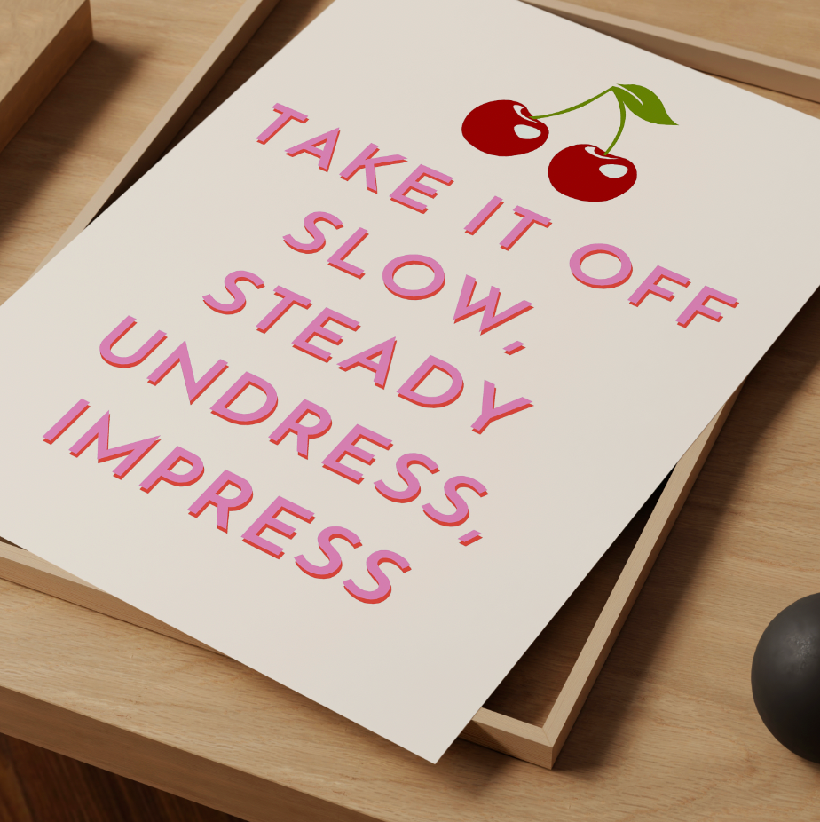 Take It Off Print (White & Pink) β€οΈβπ₯ Inspired by Fisher