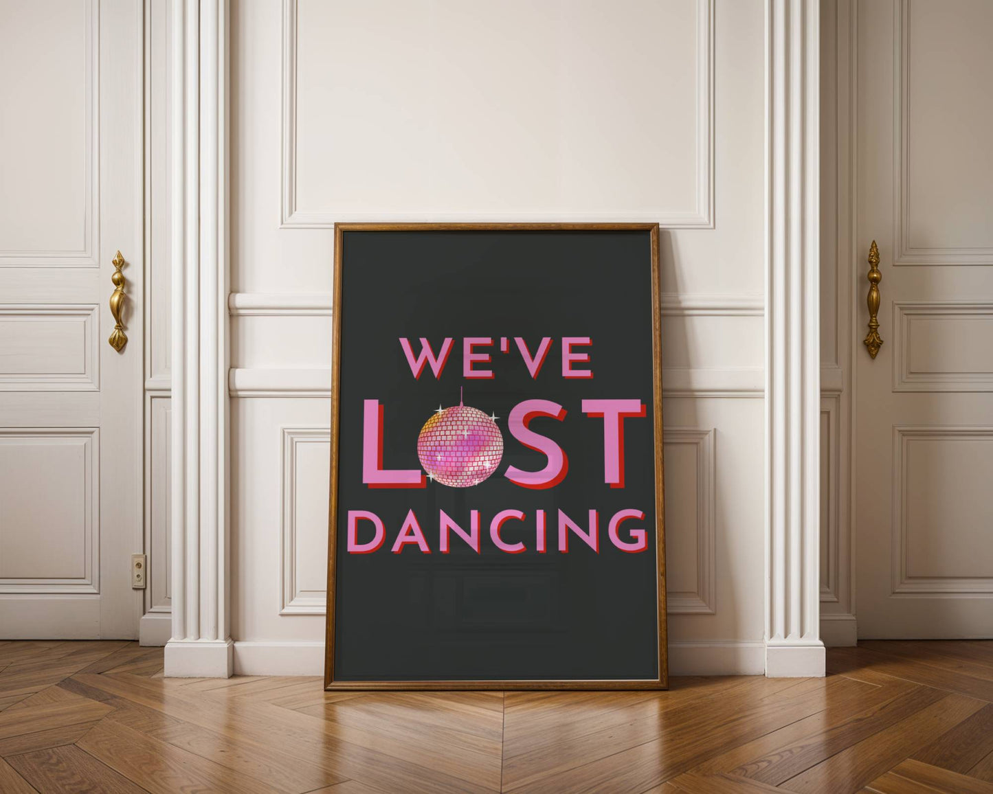 We've Lost Dancing Pink & Black Disco Ball Poster ❤️‍🔥 Inspired by Fred Again