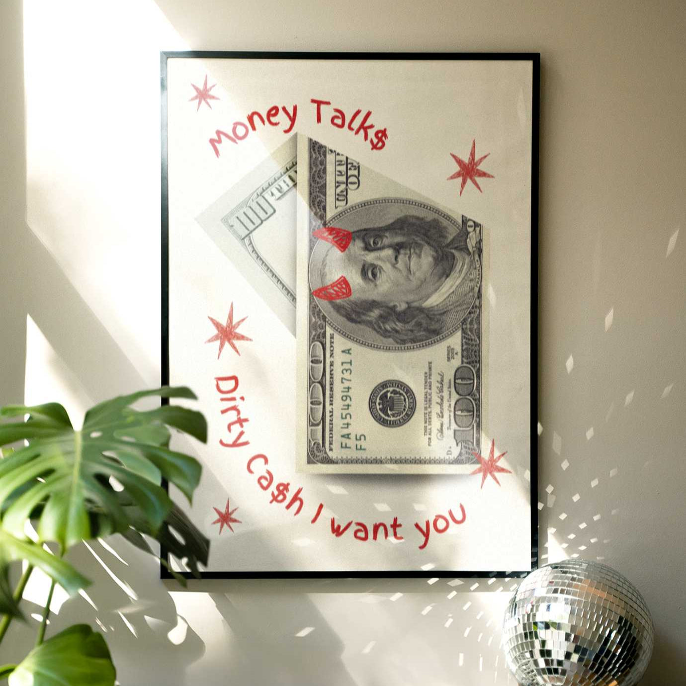 Money Talks Dirty Cash inspired Print