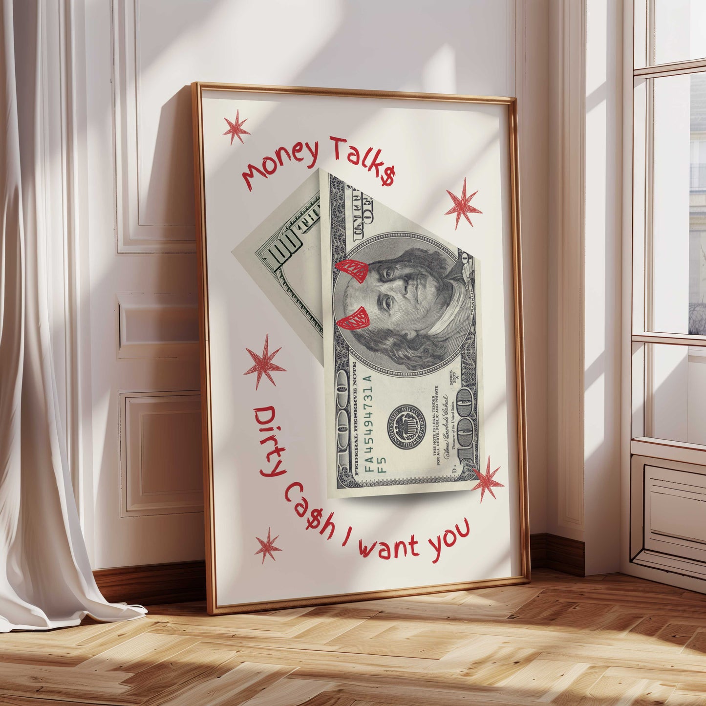 Money Talks Dirty Cash inspired Print
