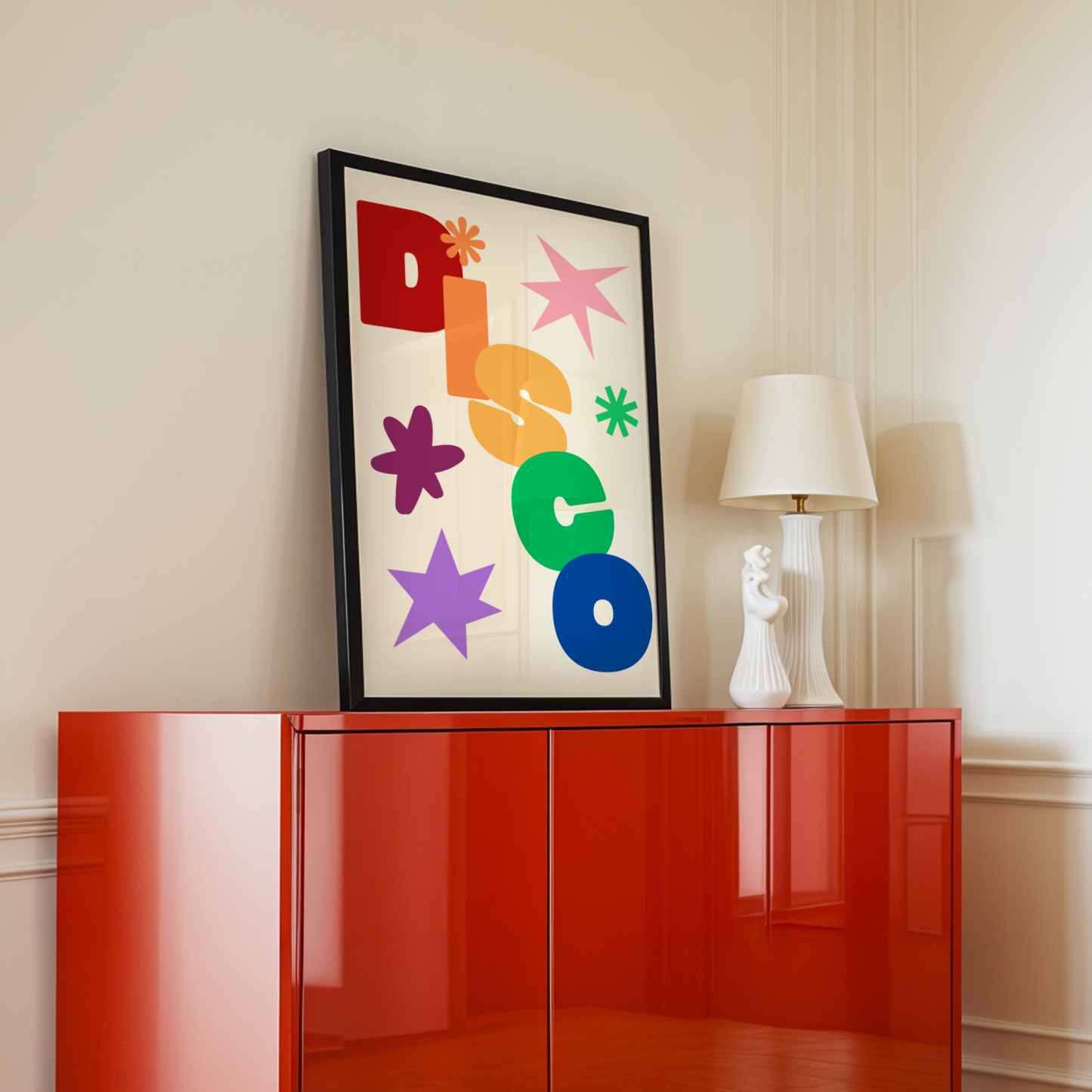 Rainbow Disco Abstract Print