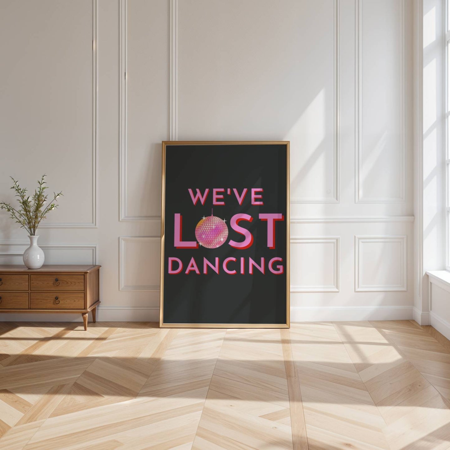 We've Lost Dancing Pink & Black Disco Ball Poster ❤️‍🔥 Inspired by Fred Again