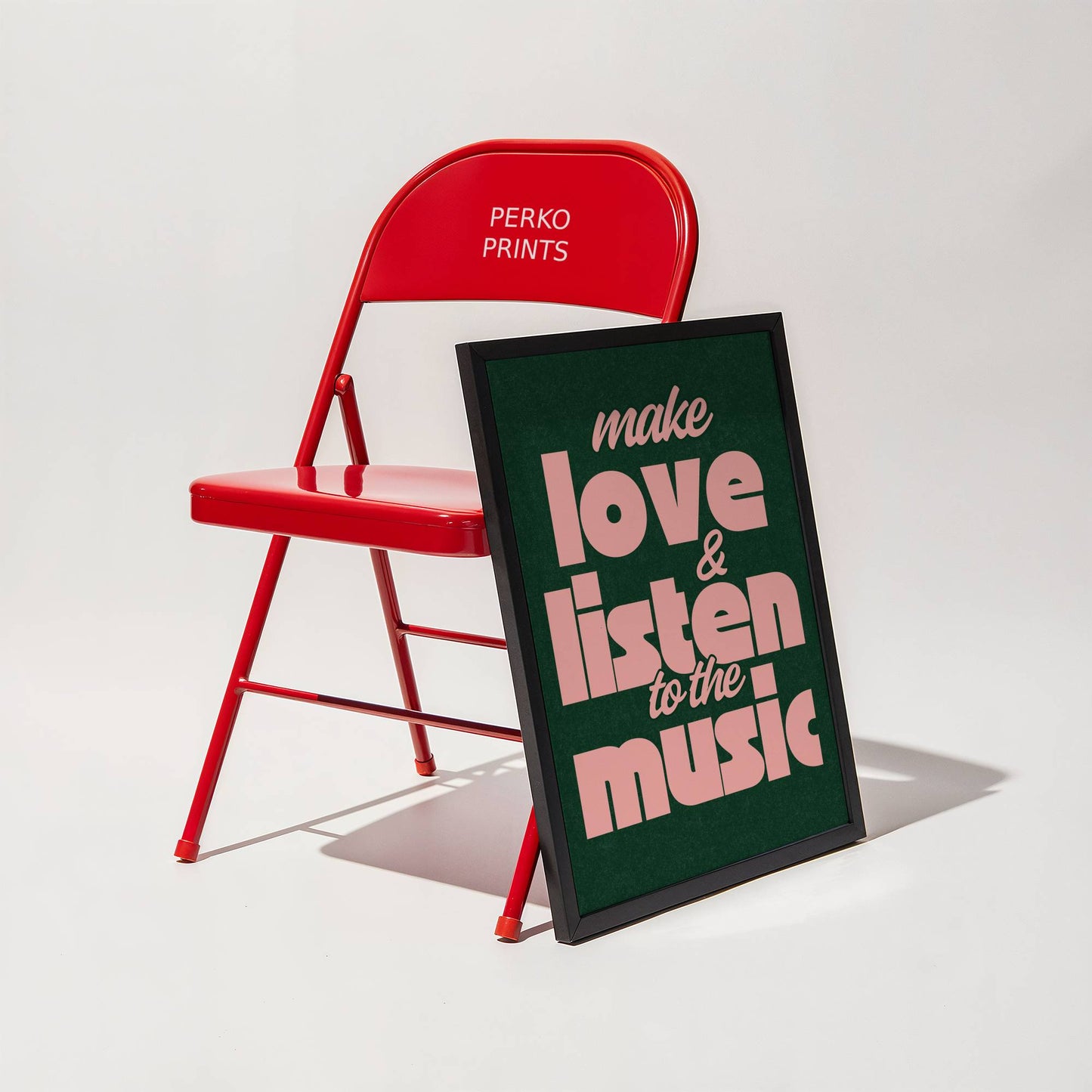 Make Love & Listen to the Music  Bold Funky Retro Art Print