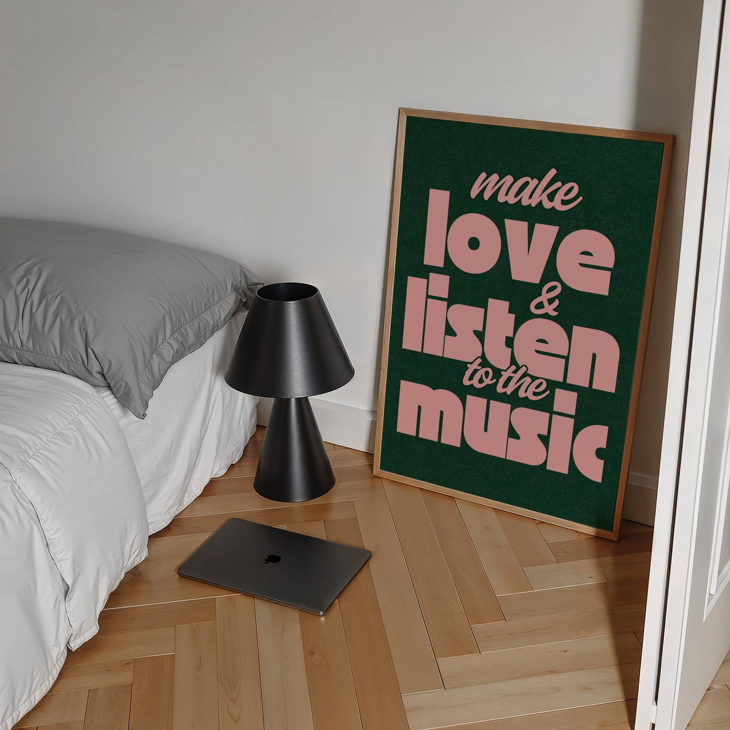 Make Love & Listen to the Music  Bold Funky Retro Art Print