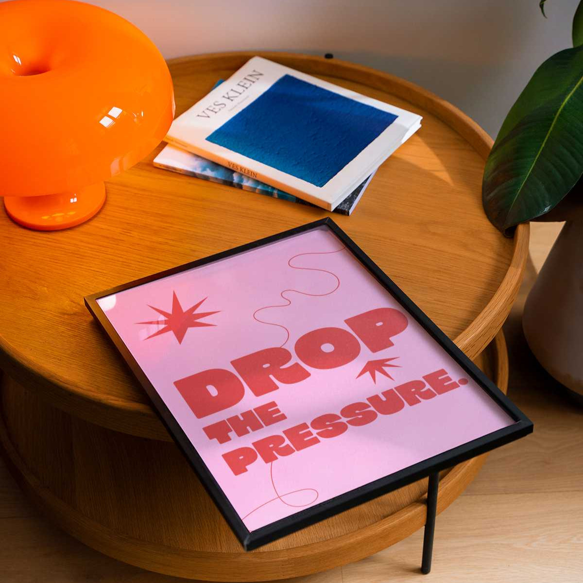 Pink Drop the Pressure Abstract Print