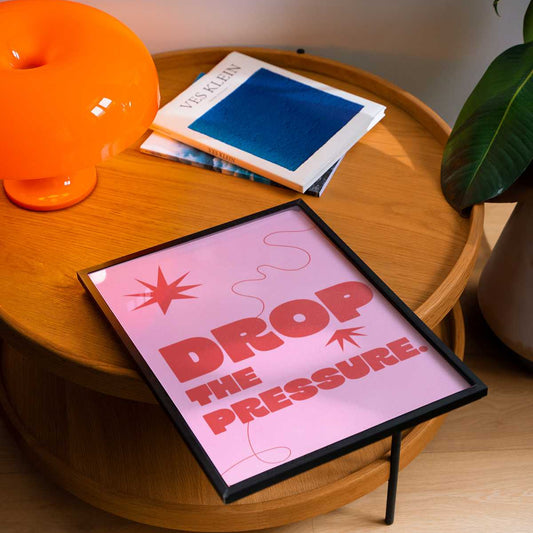 Pink Drop the Pressure Abstract Print