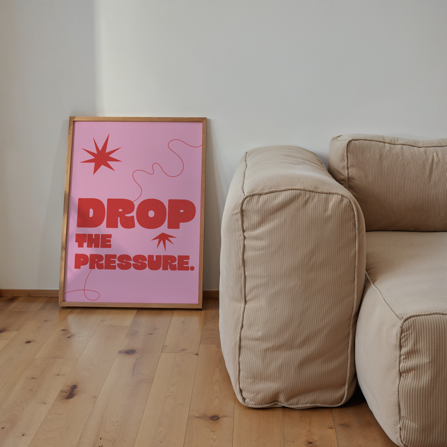 Pink Drop the Pressure Abstract Print
