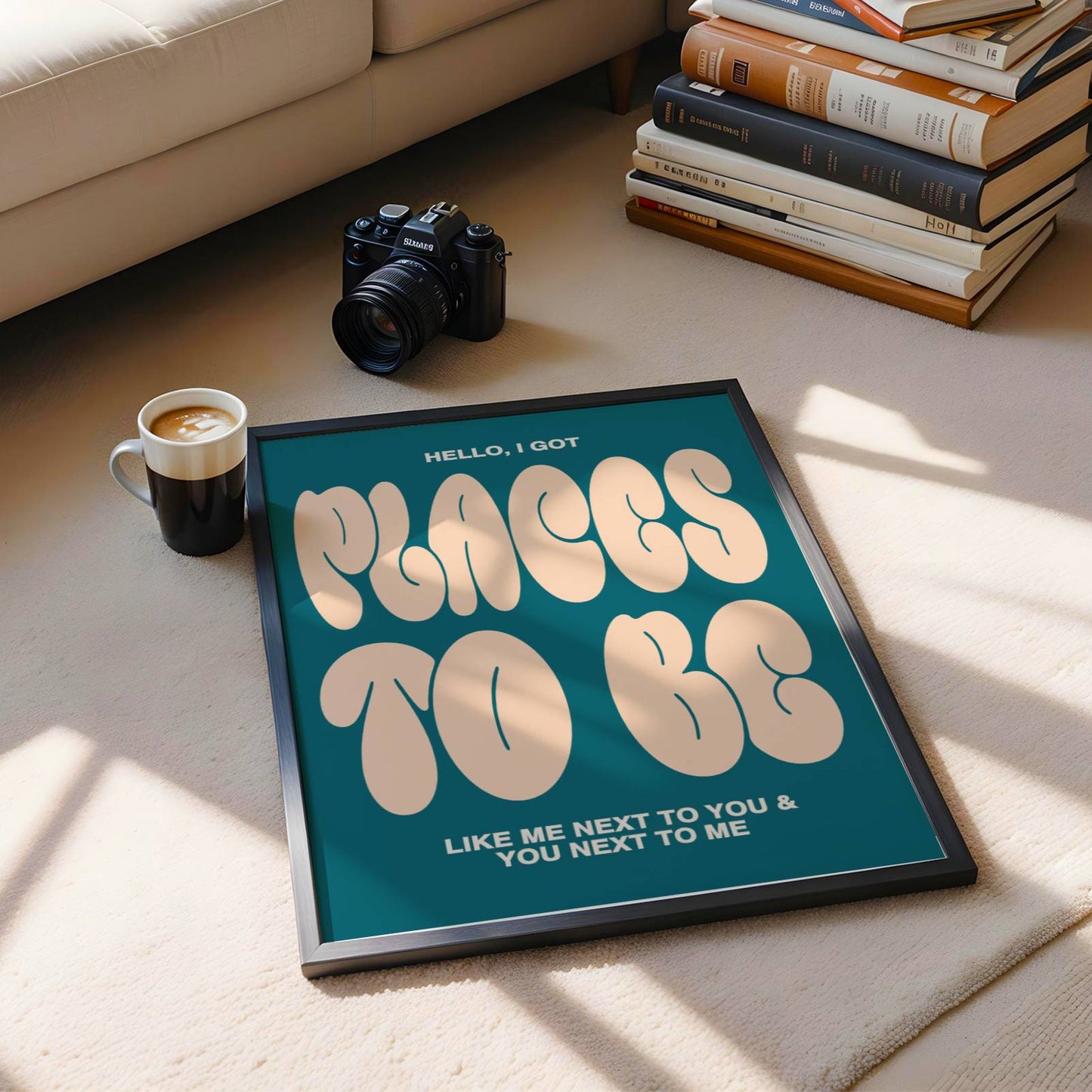 Places to Be ❤️‍🔥 Teal & Cream Print