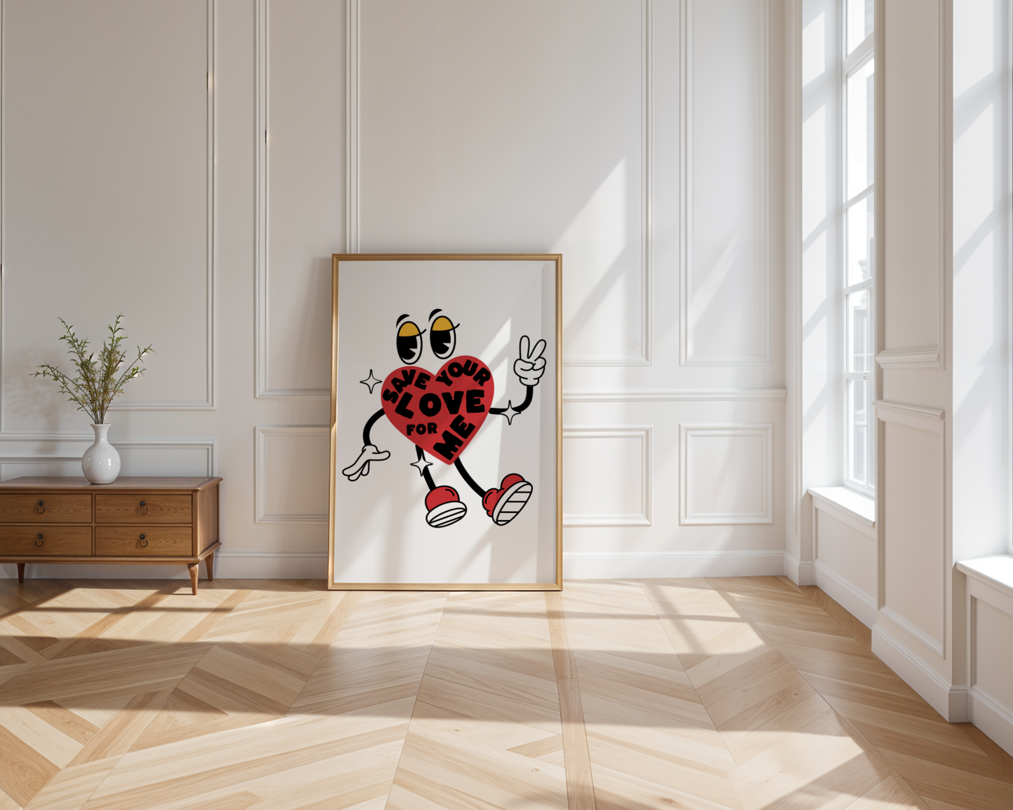 Save Your Love for Me ❤️‍🔥  Cartoon Heart Poster