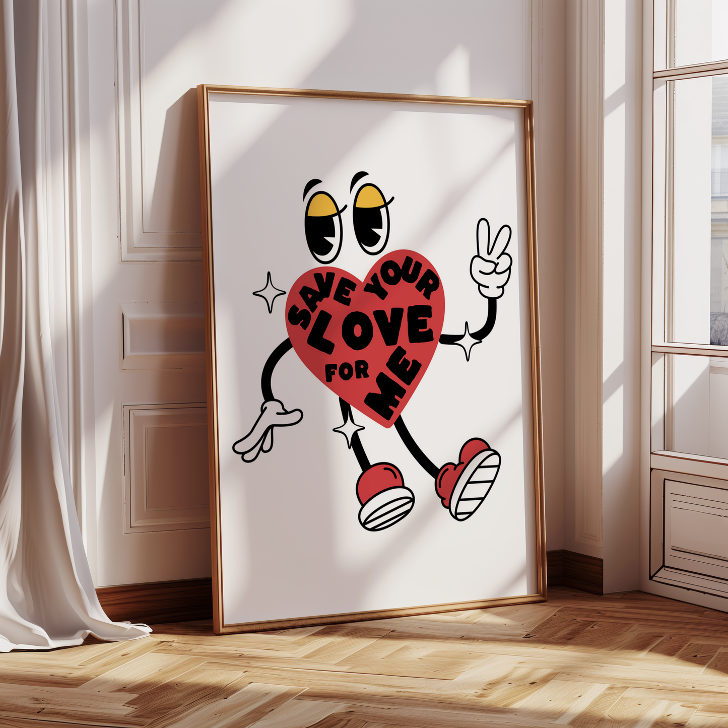 Save Your Love for Me ❤️‍🔥  Cartoon Heart Poster