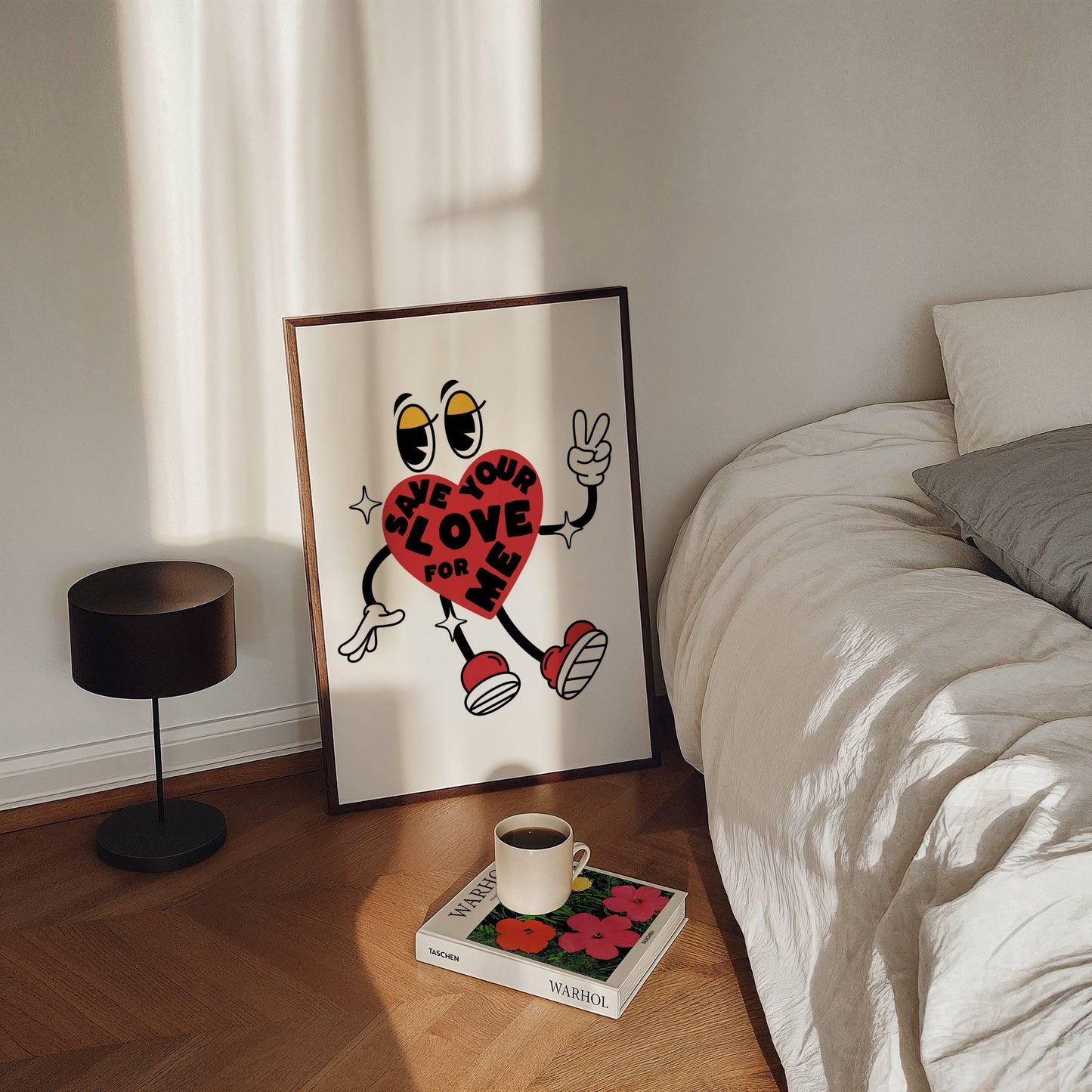 Save Your Love for Me ❤️‍🔥  Cartoon Heart Poster