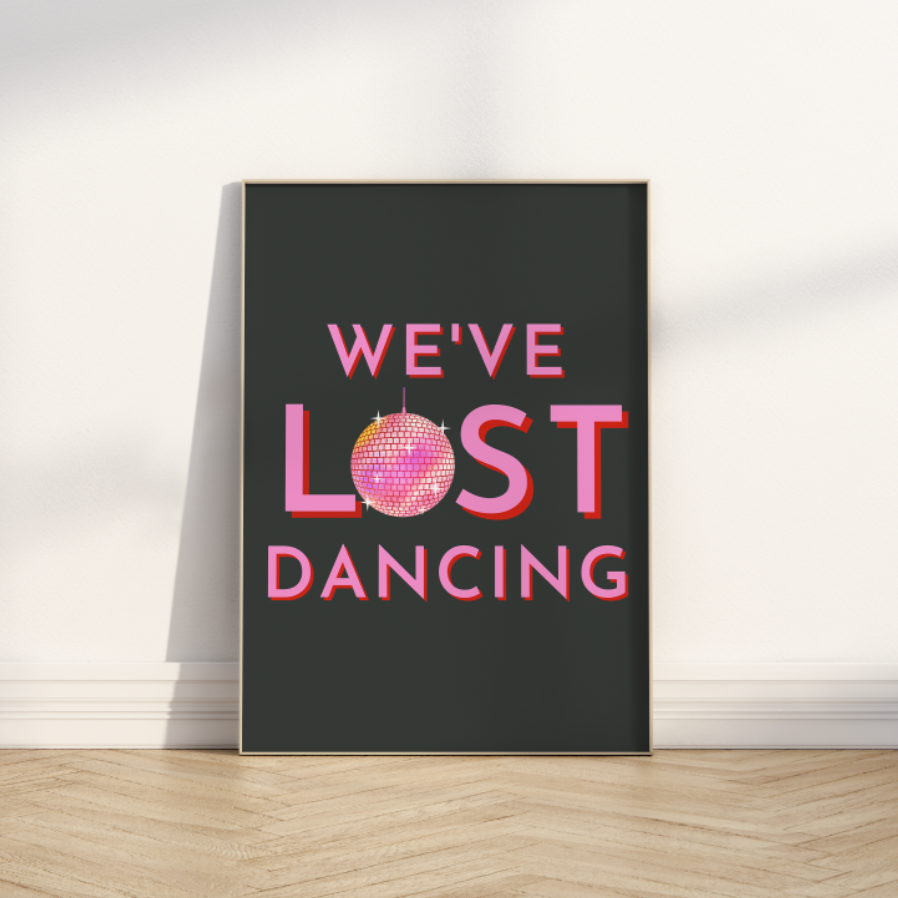 We've Lost Dancing Pink & Black Disco Ball Poster ❤️‍🔥 Inspired by Fred Again