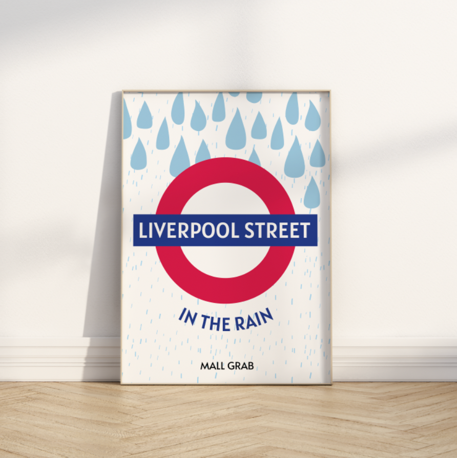 Liverpool Street in the Rain Print ❤️‍🔥 Inspired by Mall Grab