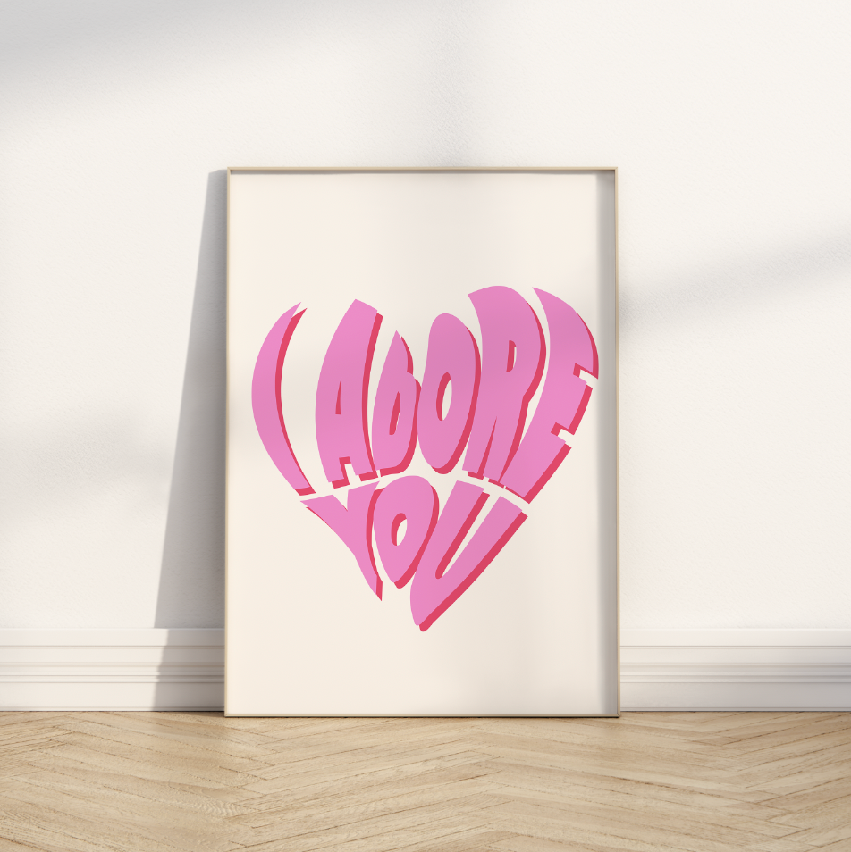 I Adore You Pink Poster Inspired by Fred Again & Obongjayar